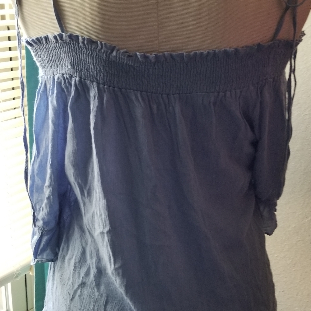 Light blue off shoulder top